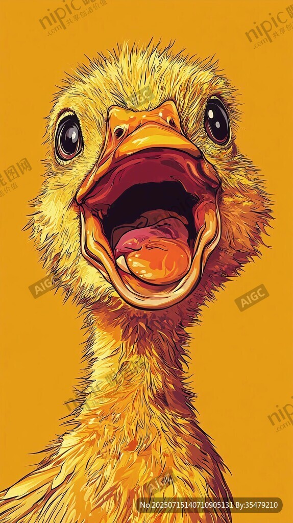 可愛張嘴小鵝插畫形象