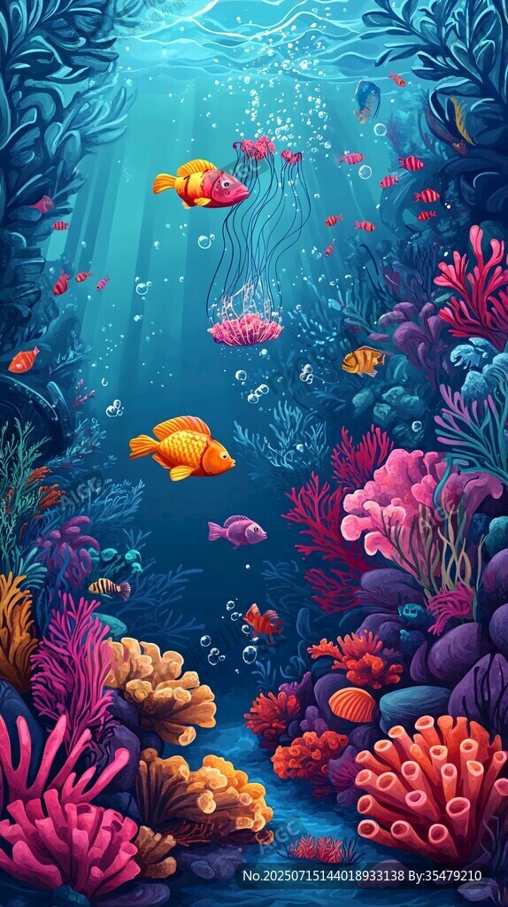 夢幻海底世界珊瑚與魚