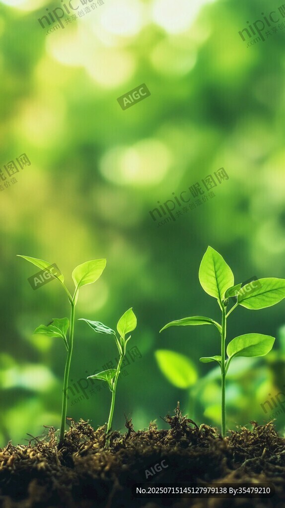 嫩綠幼苗破土而出