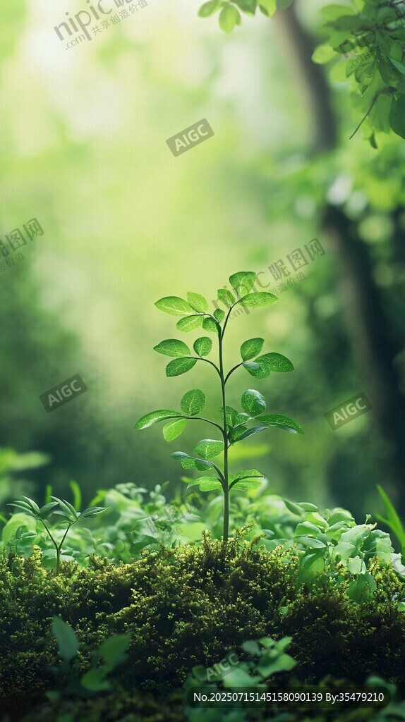 新生綠植于林間綻放生機(jī)