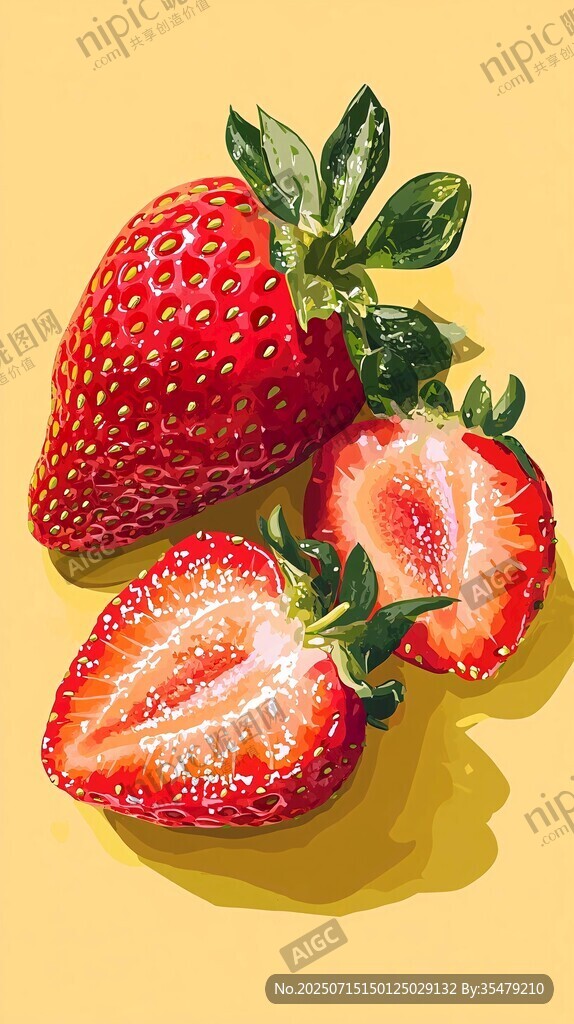 新鮮草莓插畫