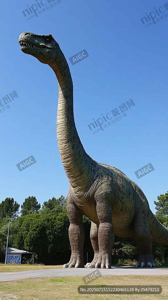 巨大恐龍雕塑矗立戶外