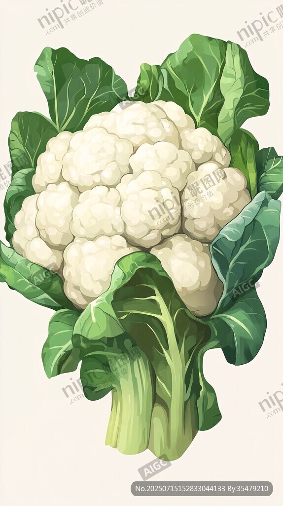 一顆飽滿的新鮮花椰菜