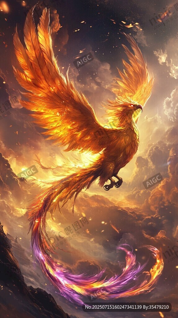 烈焰鳳凰騰空翱翔