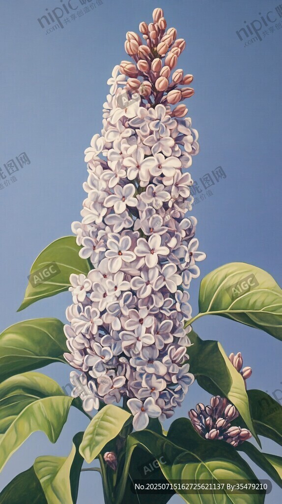 亭亭玉立的淡紫色丁香花