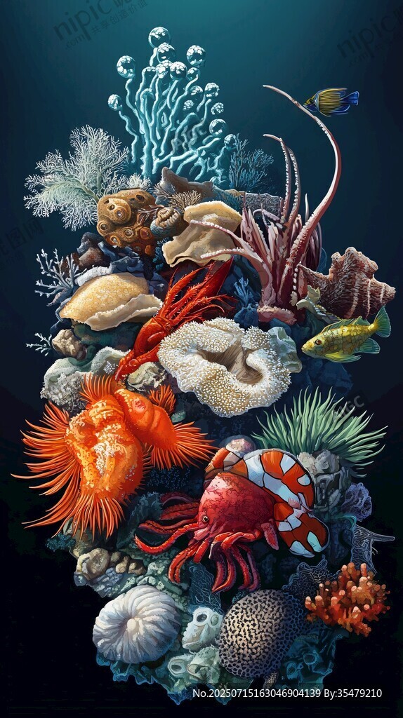 海底多彩生物奇妙景觀