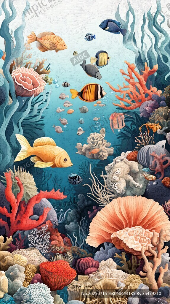 海底奇幻魚群與多彩珊瑚