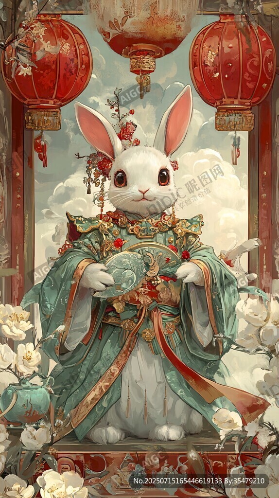 中式玉兔 華裳瑞兔賀吉祥