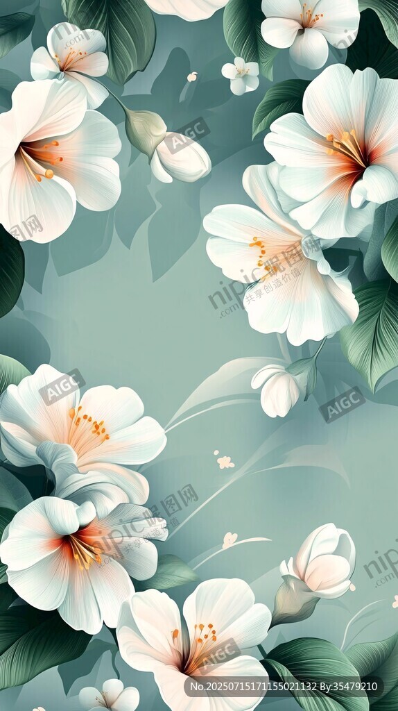 清新花卉背景圖