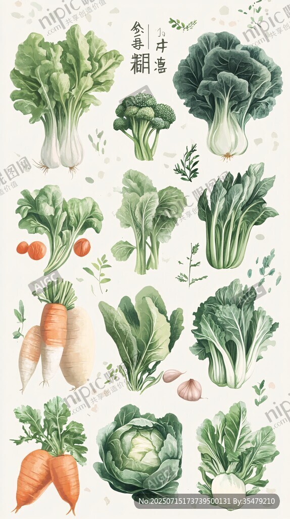 清新手繪蔬菜插畫(huà)集合