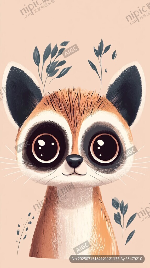 可愛狐獴插畫