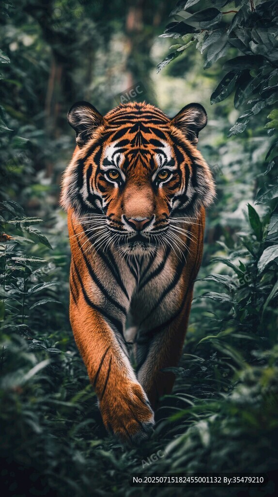 叢林中獨(dú)行的斑斕猛虎