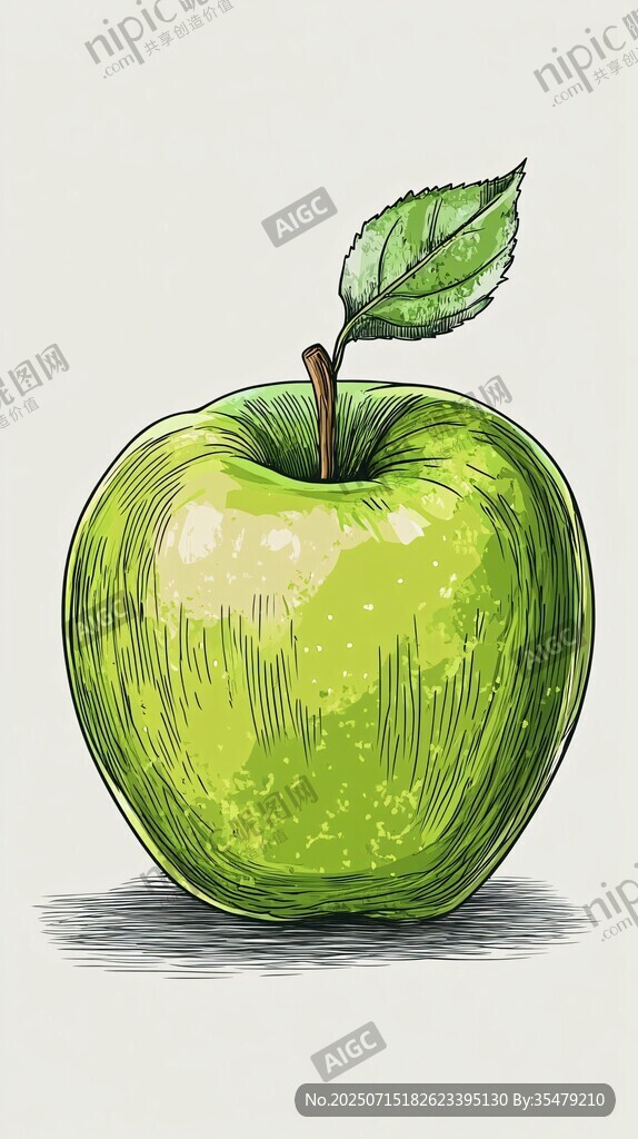 手繪青蘋果插畫