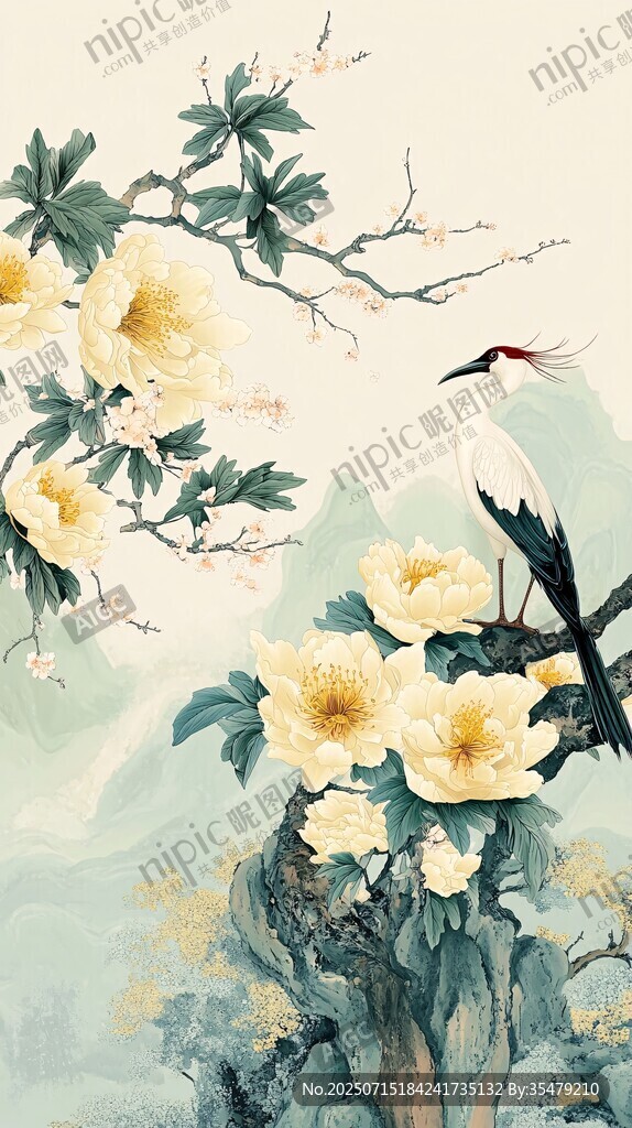 花鳥圖中繪詩意雅致景