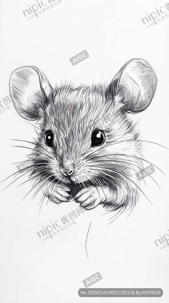 素描小鼠特寫(xiě)