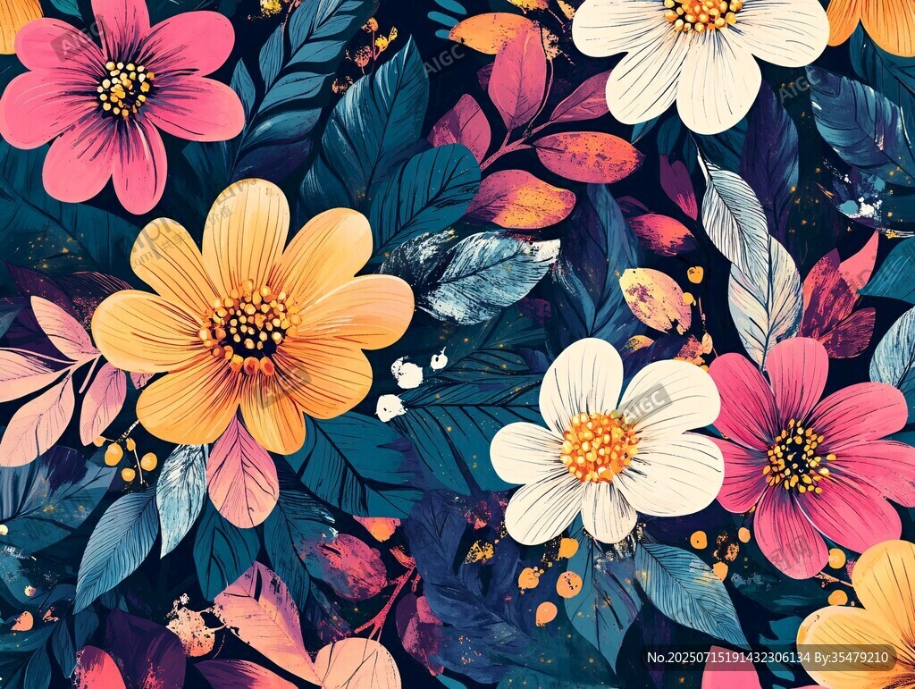 繽紛花卉圖案 盡顯自然之美