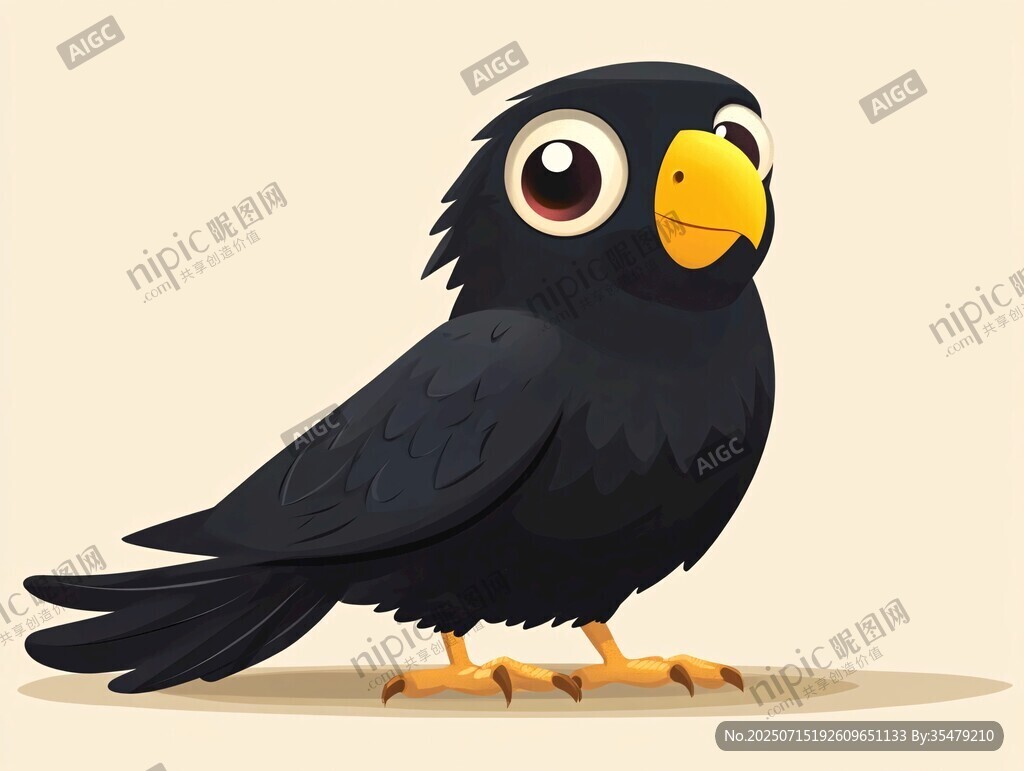 可愛(ài)黑鳥(niǎo)卡通形象