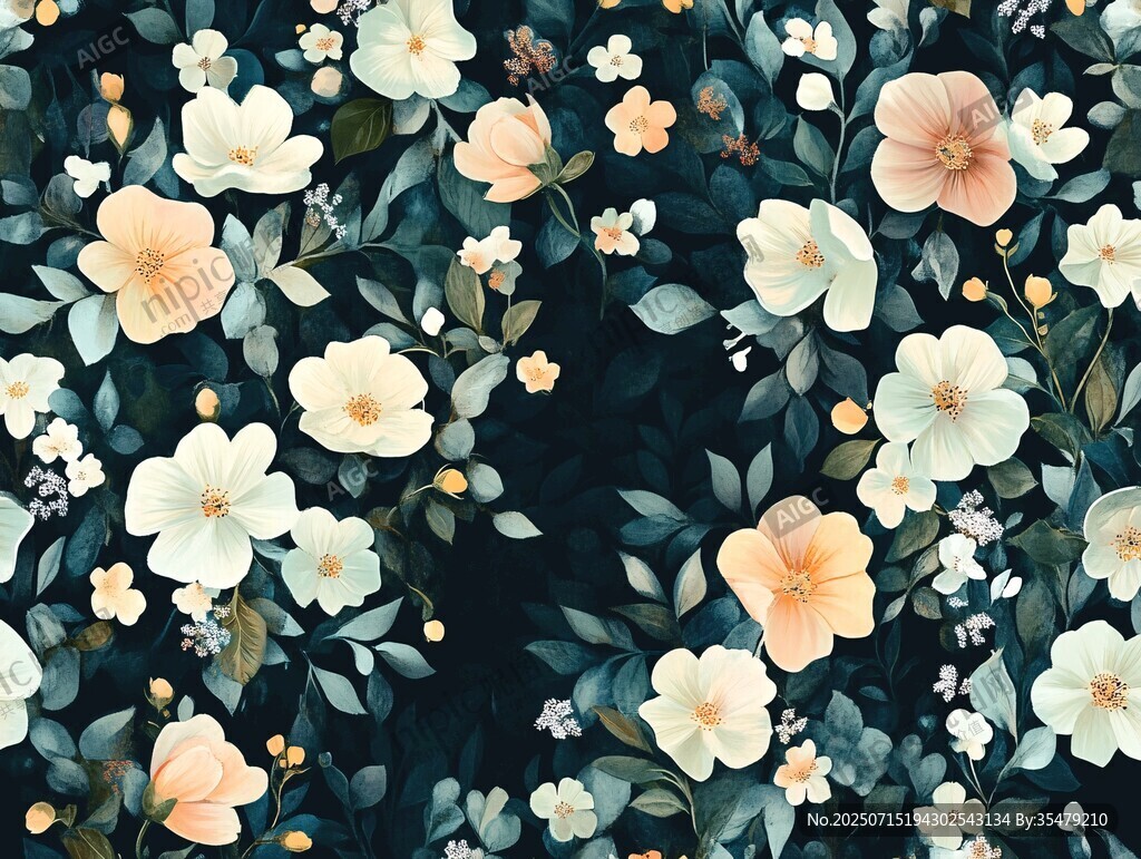 復(fù)古風(fēng)花卉圖案背景圖
