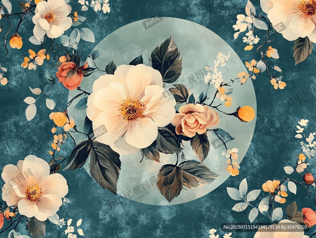 復古花卉圖案背景設計
