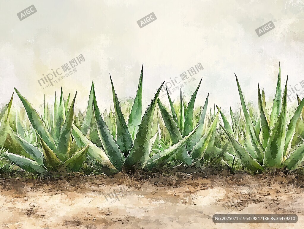 翠綠蘆薈植株生機(jī)盎然