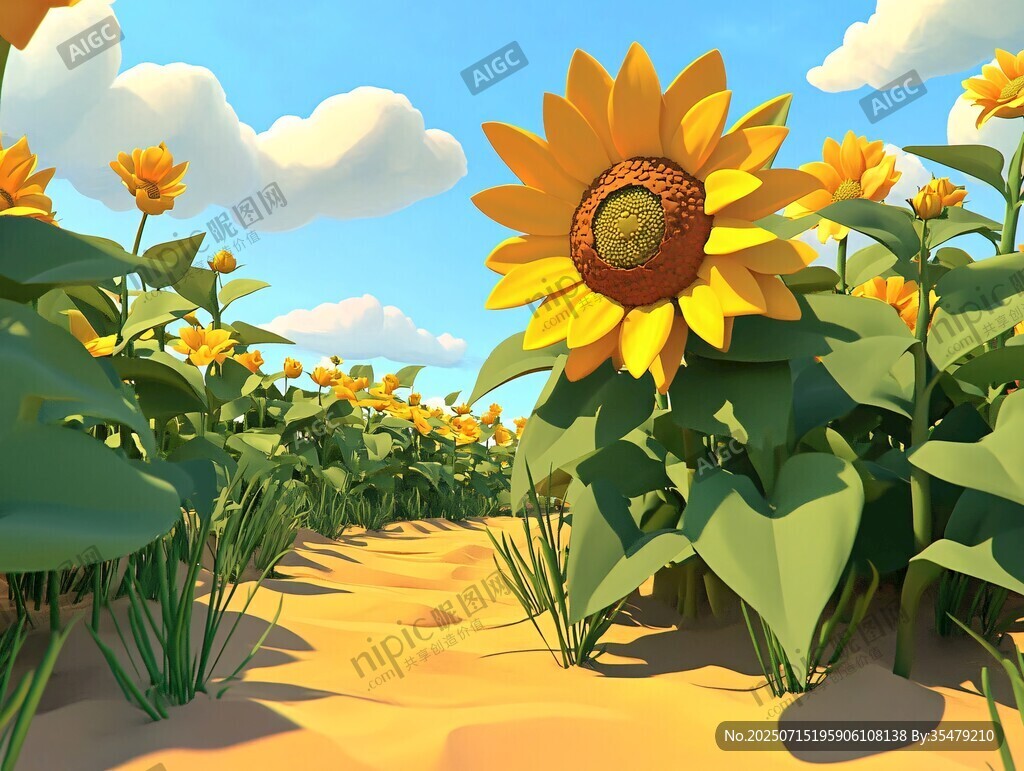 向日葵花田的夢幻風光