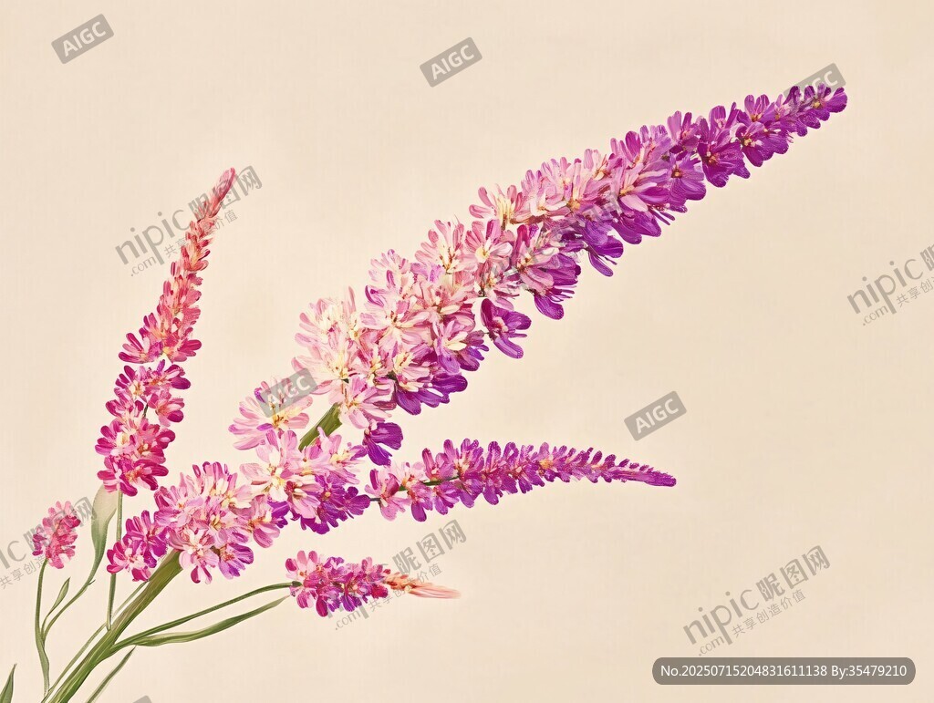 夢(mèng)幻紫色花卉插畫(huà)作品