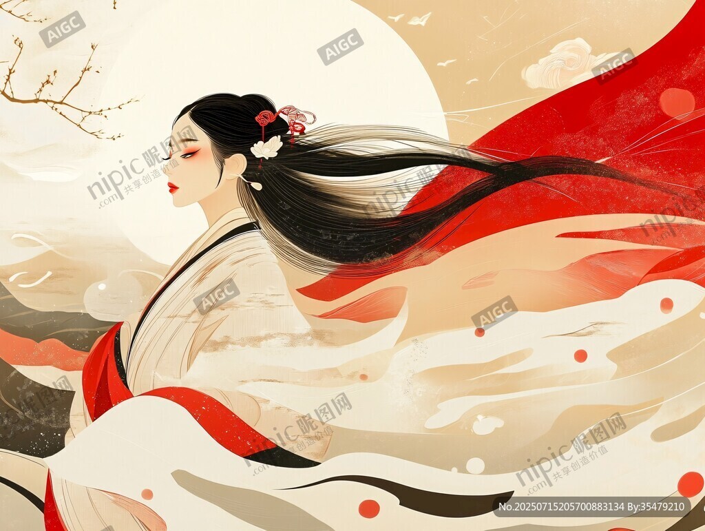 古風(fēng)女子月下飄逸之姿