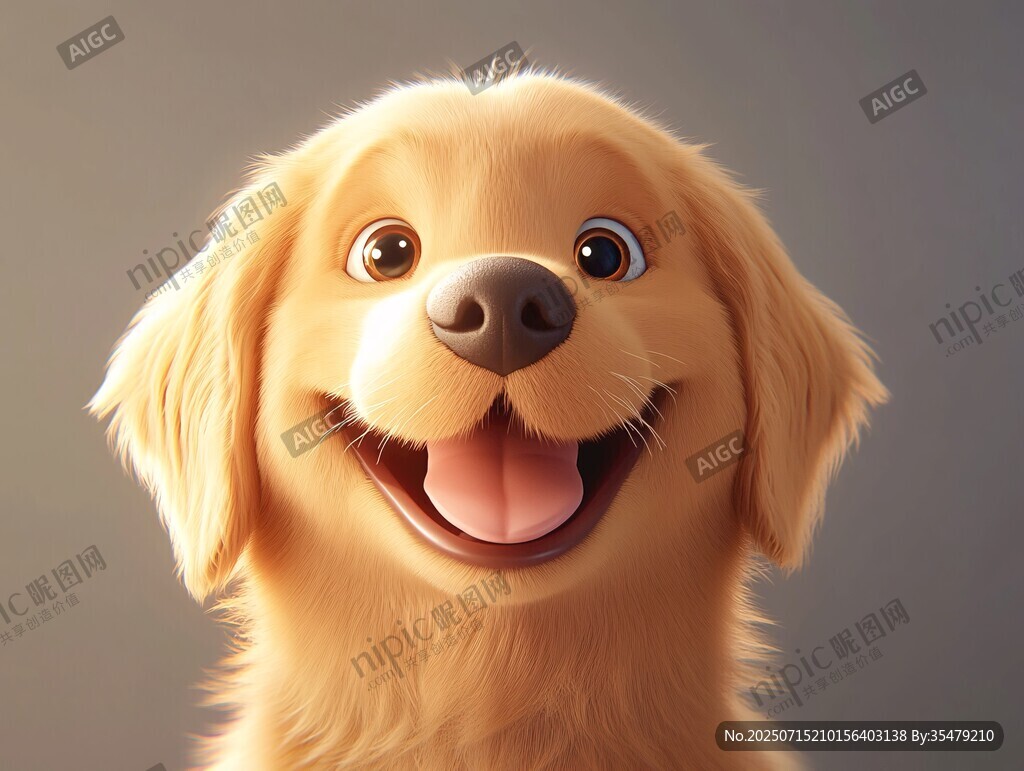 微笑的可愛金毛犬