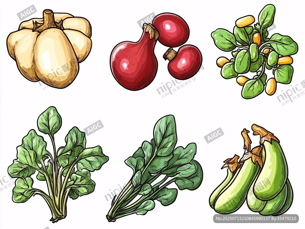多樣蔬菜插畫(huà)集合