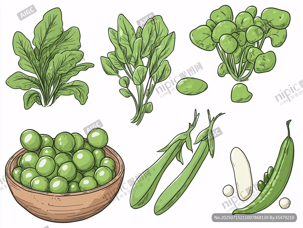 新鮮青蔬插畫