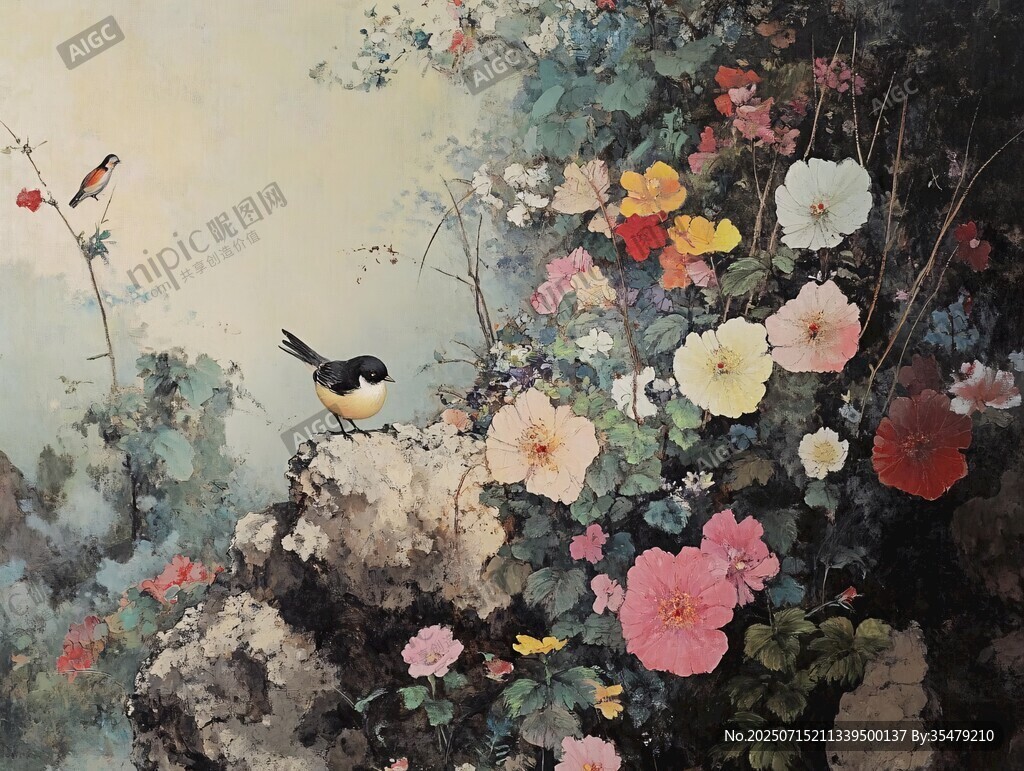 花鳥繪景 色彩斑斕之韻