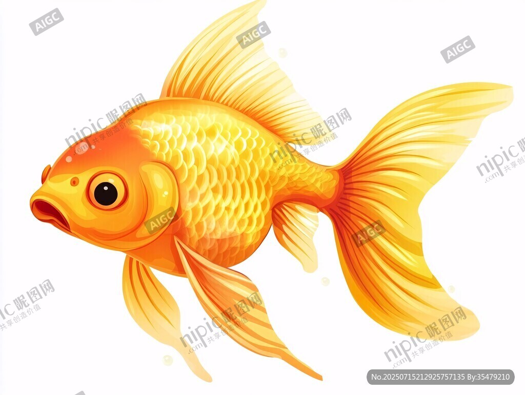 橙色金魚插畫