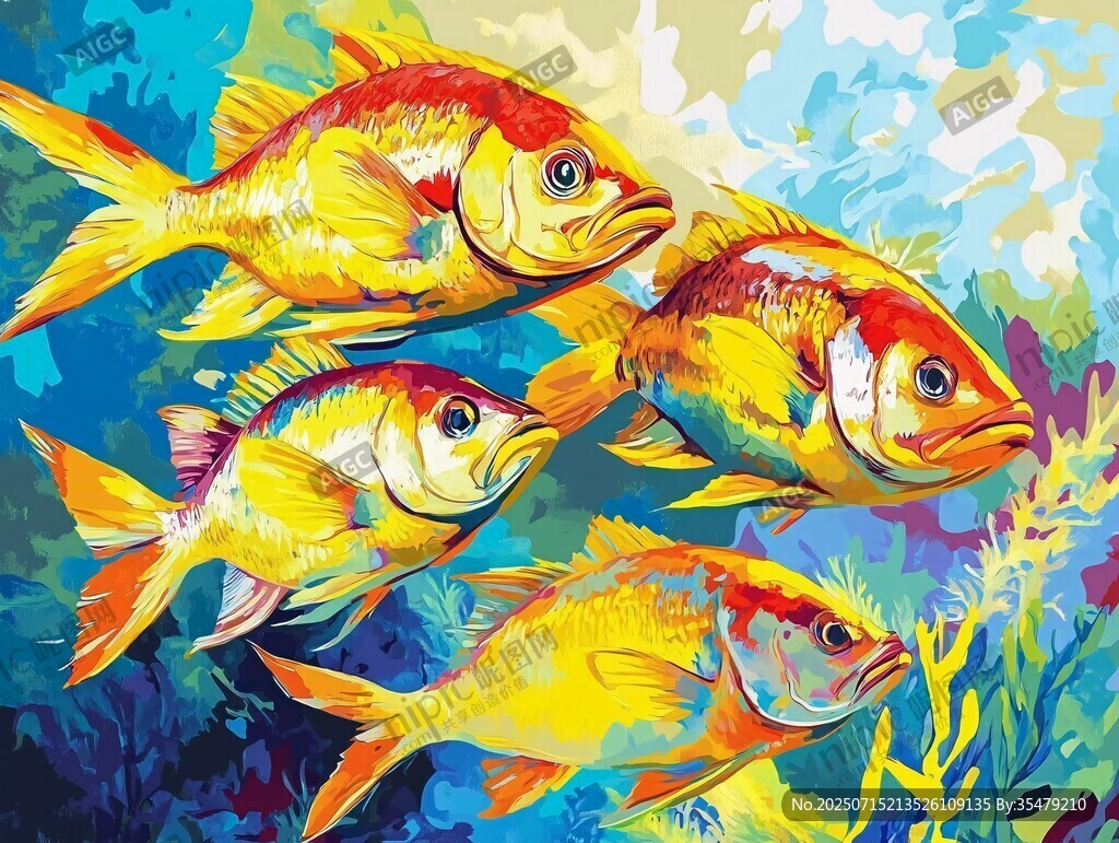暢游海底的絢麗多彩魚兒