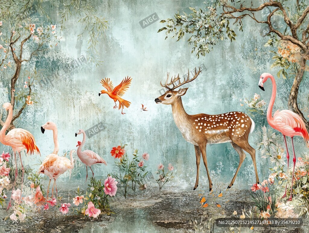 森林中的動物夢幻聚會