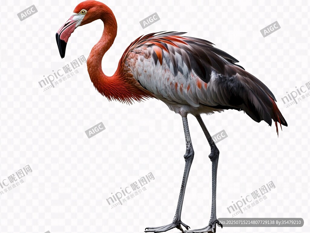 單只火烈鳥特寫