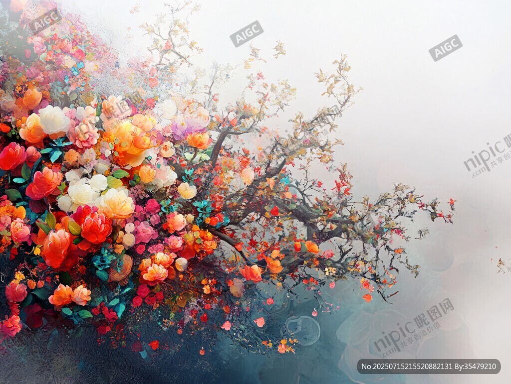 夢(mèng)幻繁花綻放的綺麗景象