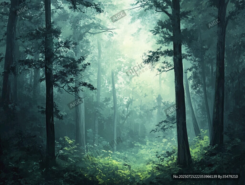 夢(mèng)幻森林中的靜謐晨光