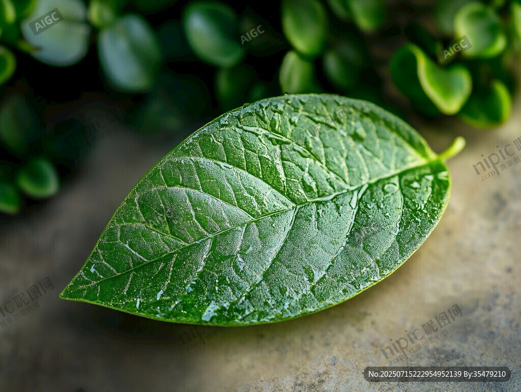 翠綠葉片的清新特寫