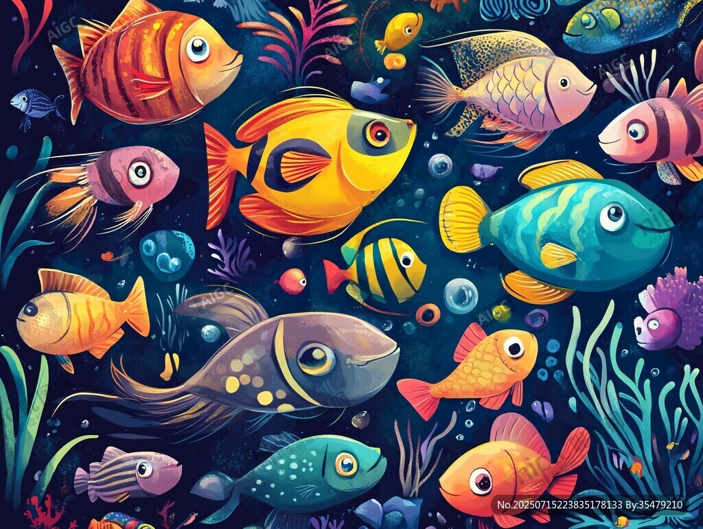 繽紛海底世界的多彩魚兒