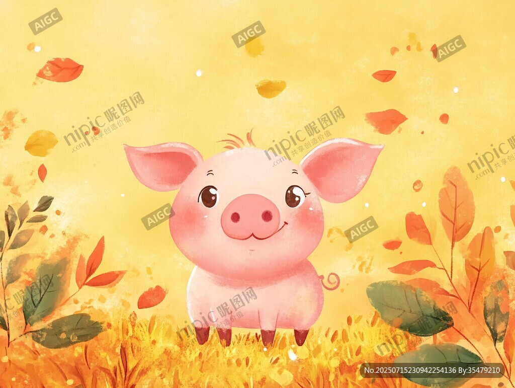 秋日萌豬圖