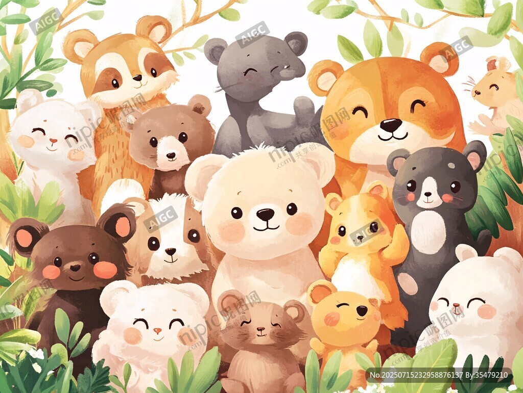 可愛小動物們的森林聚會