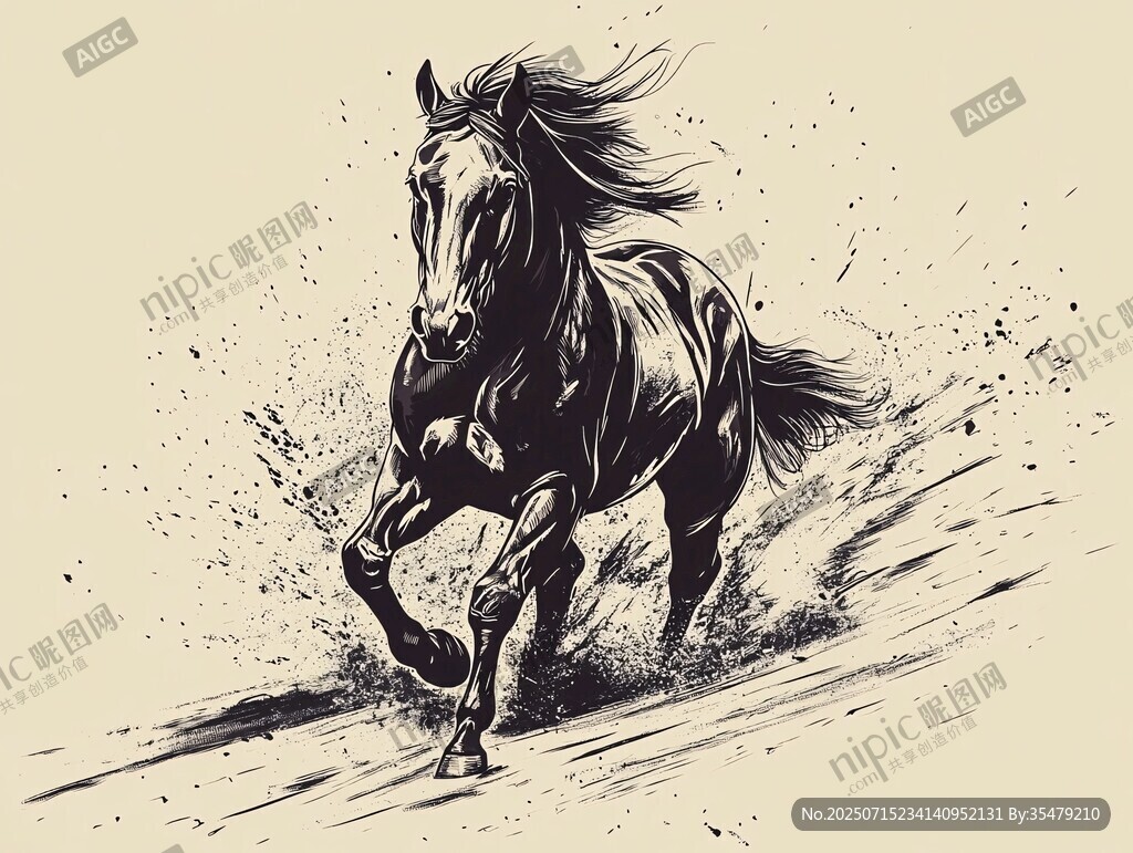 奔騰駿馬圖