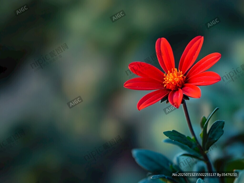嬌艷紅花朵特寫