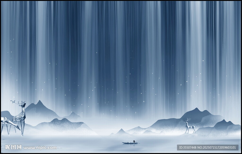 流水生財(cái)瀑布山水圖