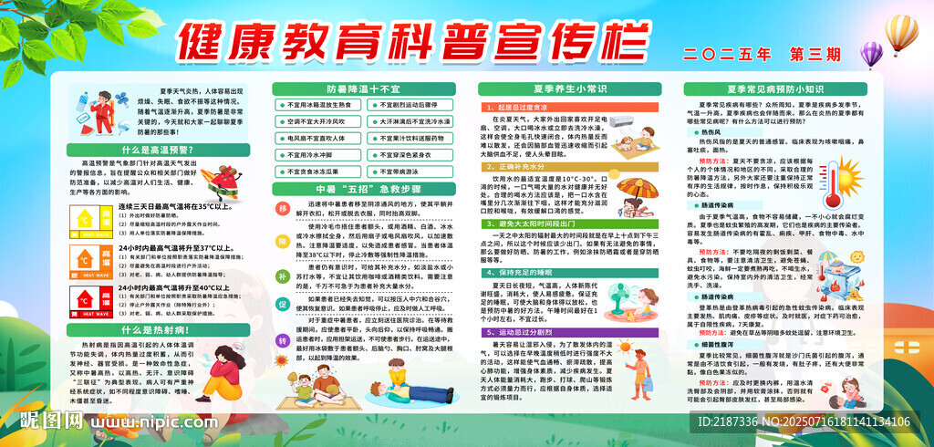 夏季防暑降溫健康宣傳欄