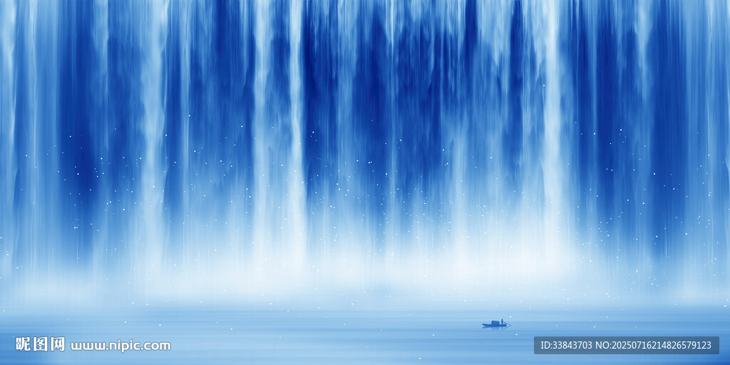流水生財(cái)瀑布山水圖