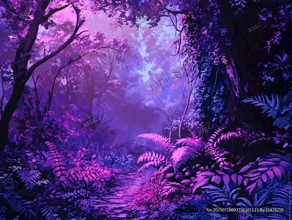 夢幻紫色森林奇幻小徑