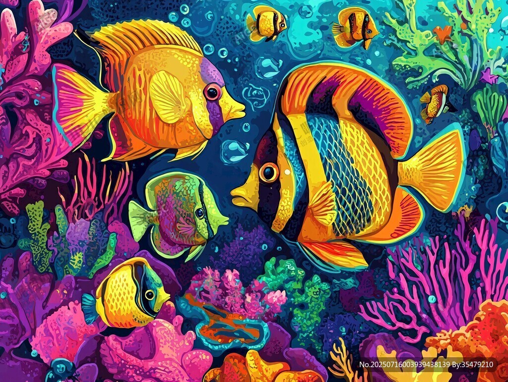 繽紛海底世界中的多彩魚類