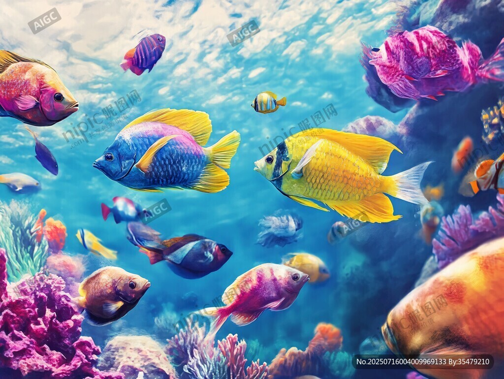 繽紛海底世界的多彩魚兒