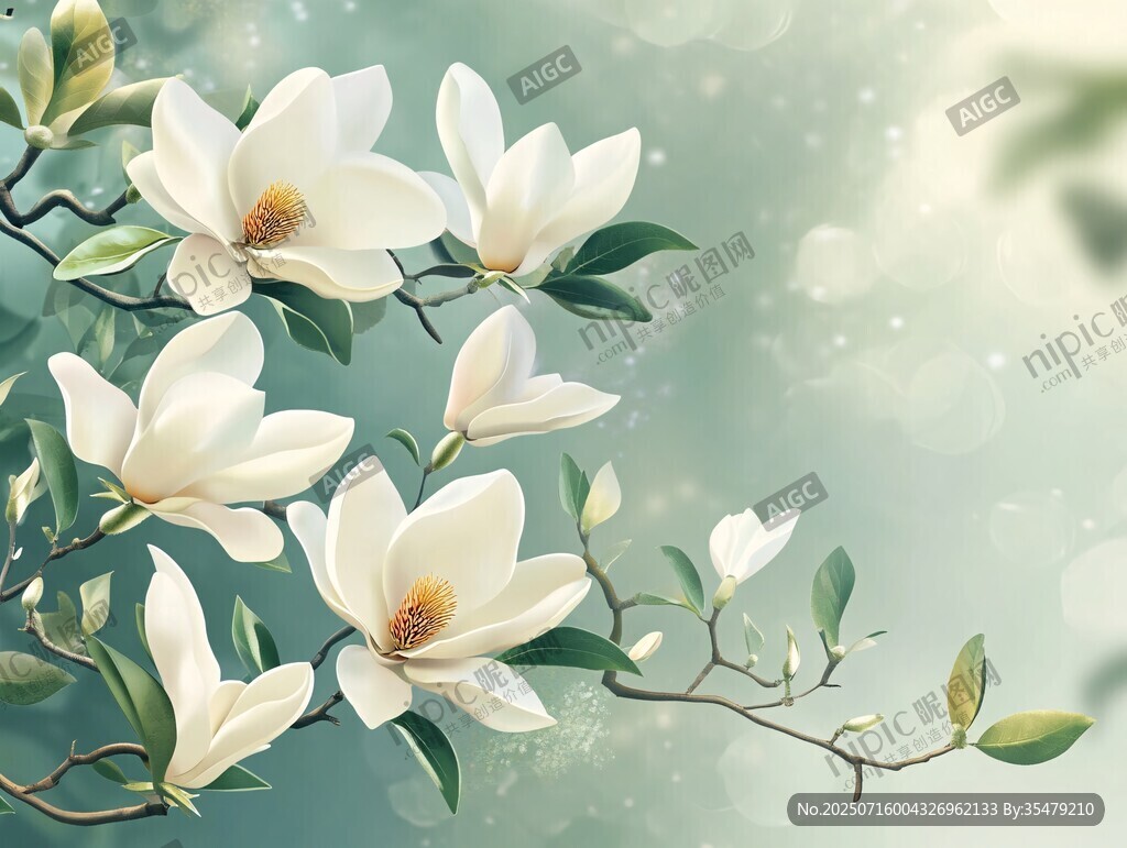 玉蘭花枝 清新自然之美